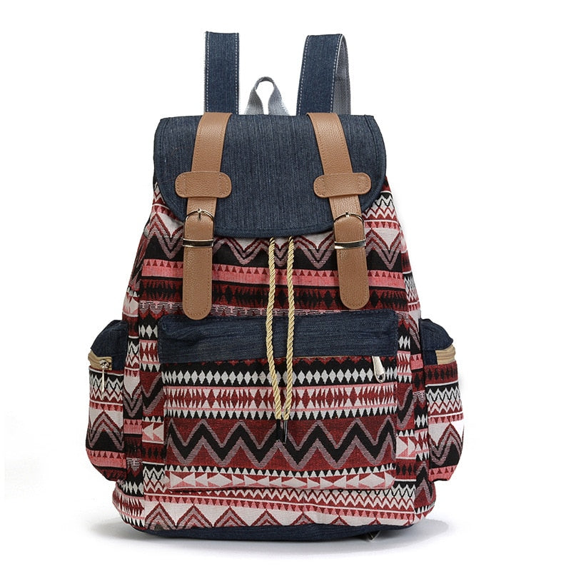 MARISSA Printed Canvas Backpack Bag Blue : Amazon.in: Fashion