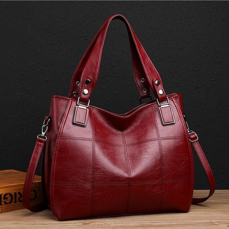 Women's Large Red Leather Crossbody Tote Bag The Store Bags 