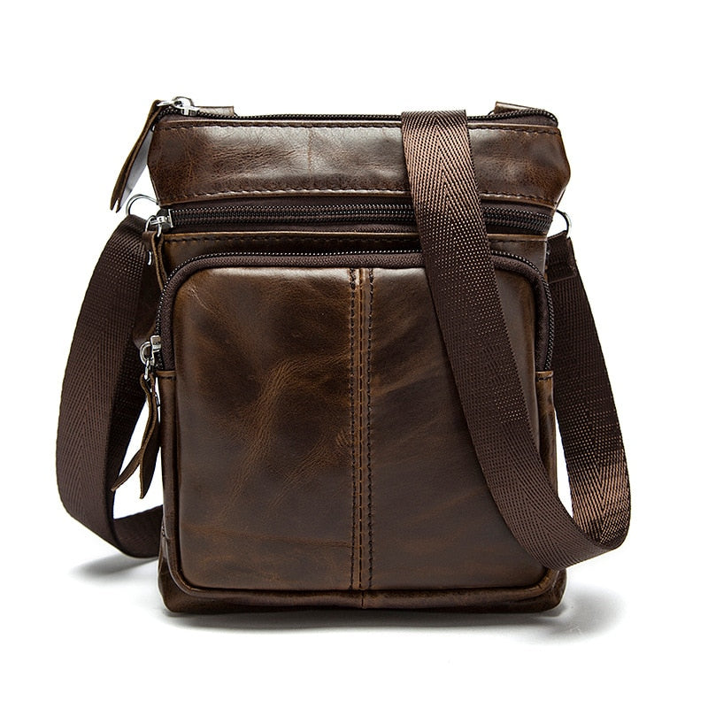 Men's Small Leather Crossbody Bag ERIN The Store Bags Coffee 