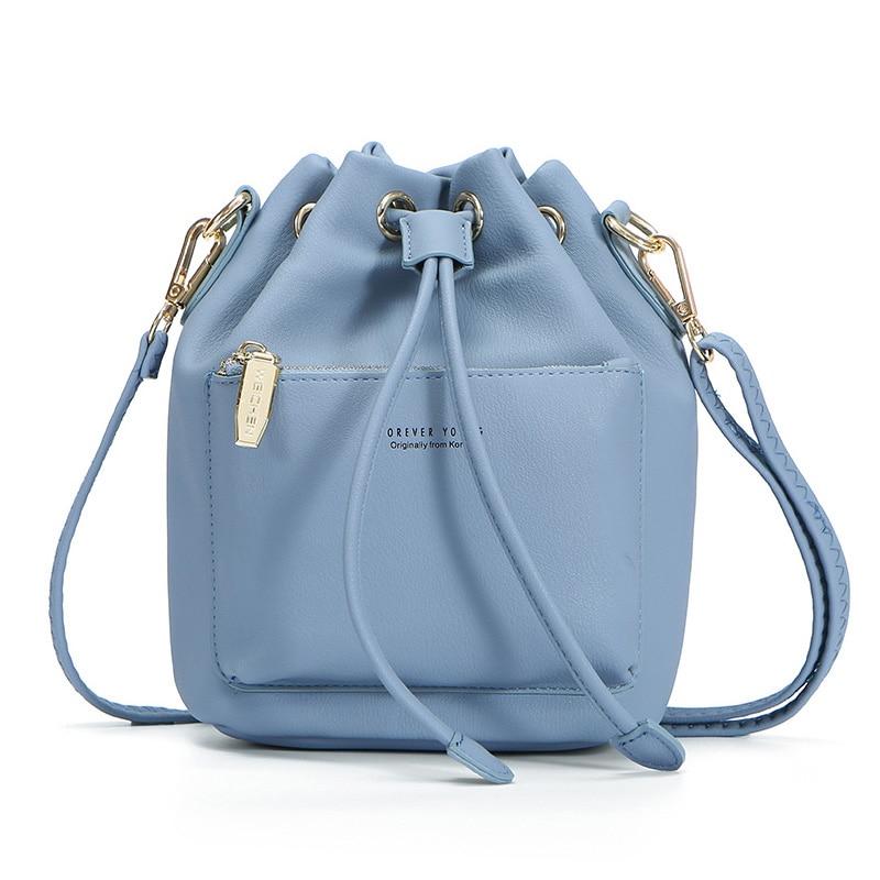 Drawstring Bag With Zipper Pocket The Store Bags Blue 