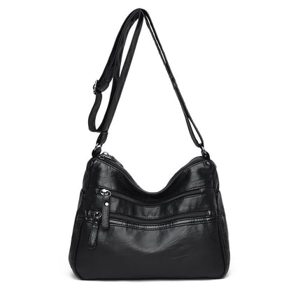 Women's Faux Leather Tote Bag With Zippered Pockets The Store Bags Black 