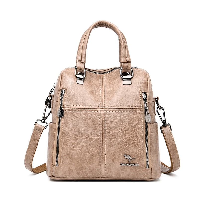 Leather Convertible Handbag The Store Bags Khaki 
