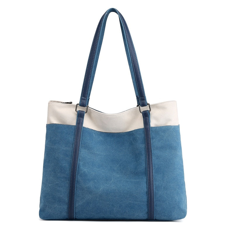 Rectangular Canvas Tote Bag The Store Bags Blue 
