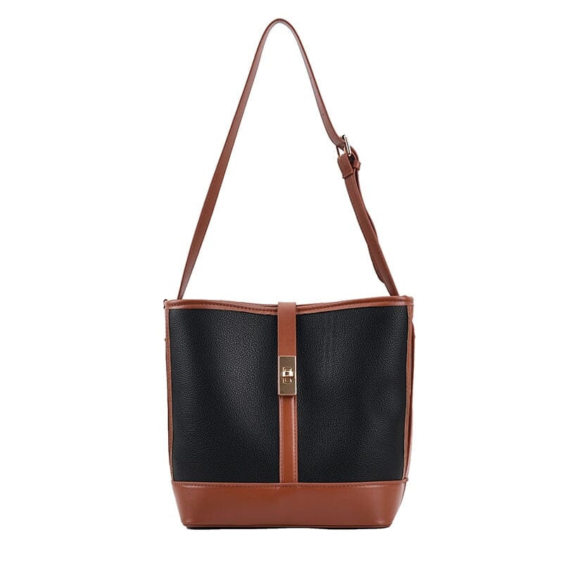 Two Tone Leather Tote Bag The Store Bags Black 