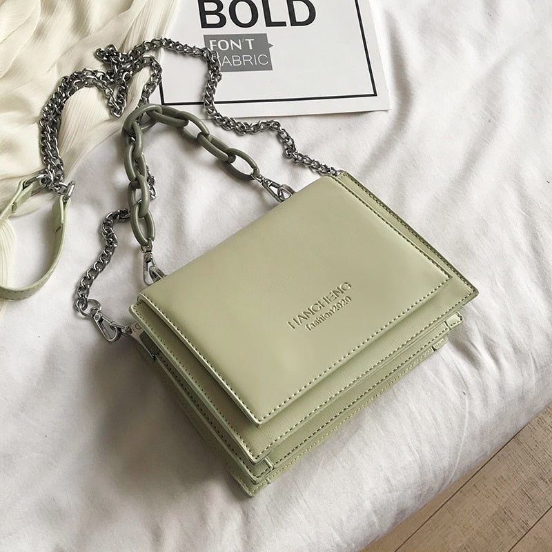 White Purse With Chain Strap The Store Bags Green 