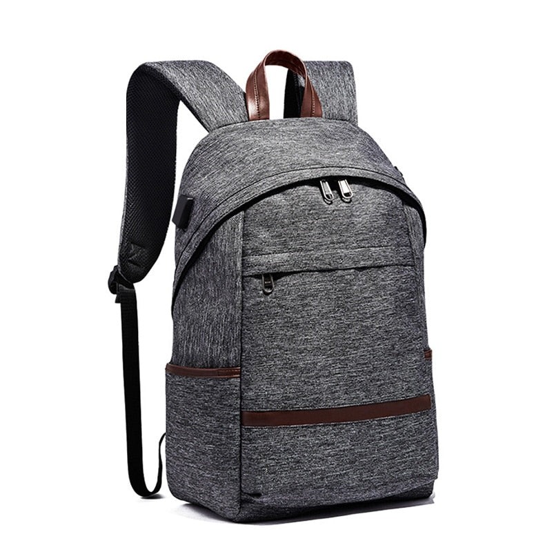 College Student USB Charging Backpack The Store Bags Gray 