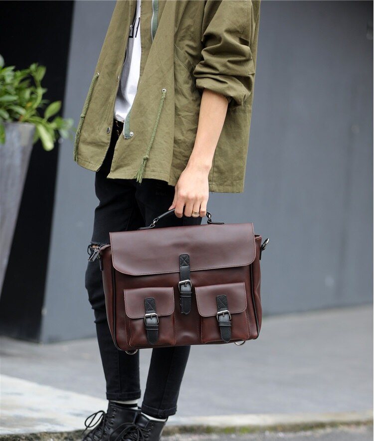 Front Pocket Leather Briefcase The Store Bags 