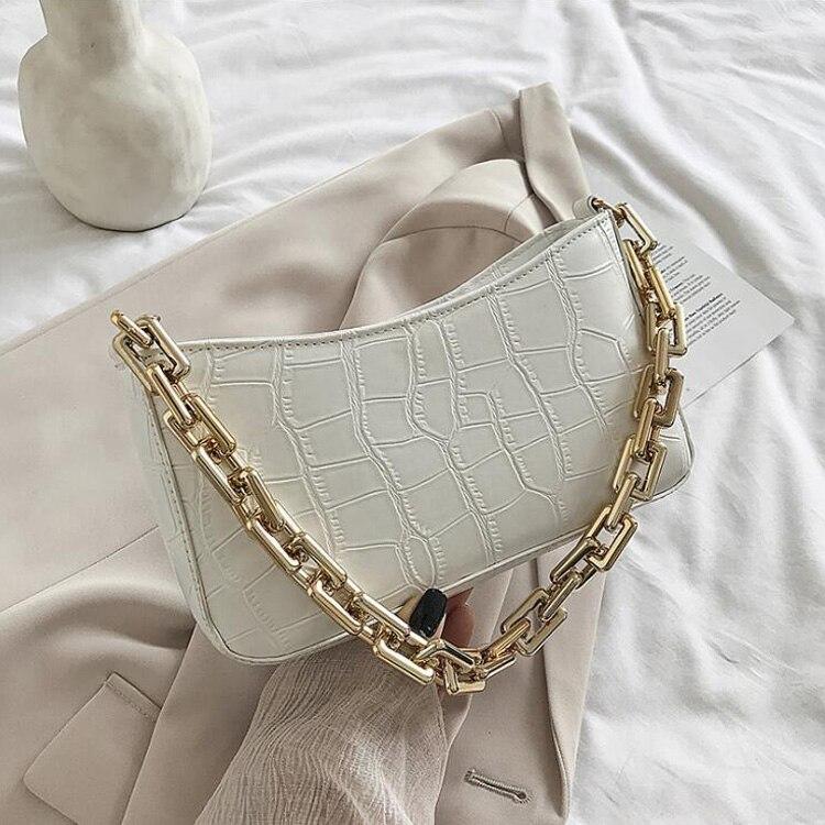Baguette Bag With Chain Strap ERIN The Store Bags White 