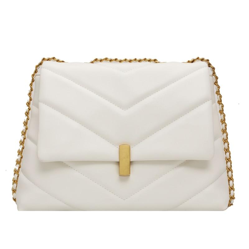 White Leather Purse With Gold Chain The Store Bags White 
