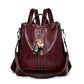 Zip Top Leather Backpack The Store Bags Wine red 