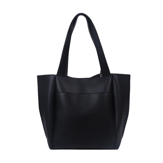 Black Leather Women's Work Tote The Store Bags black 