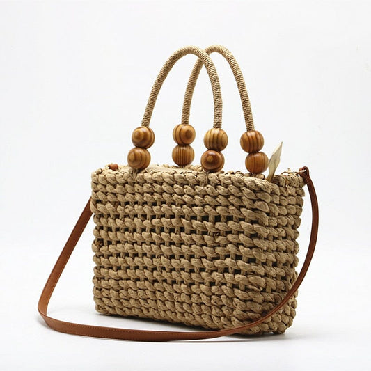 QWZNDZGR Trendy Straw Weave Bag for Women 2023 Summer Brand