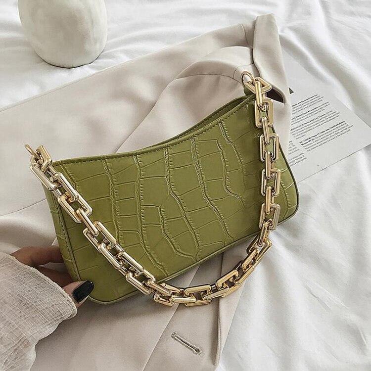 Baguette Bag With Chain Strap ERIN The Store Bags Green 