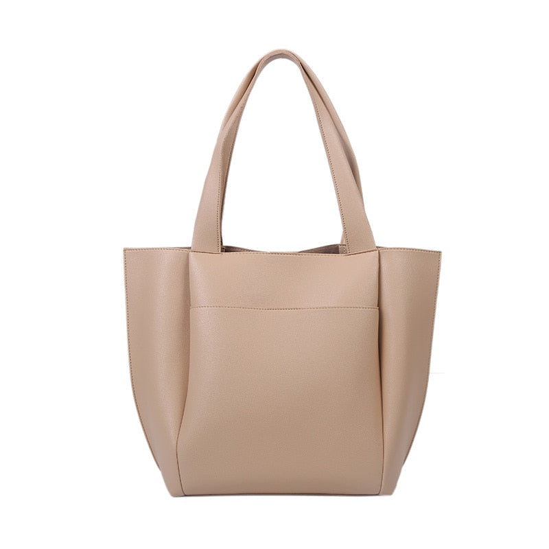 Black Leather Women's Work Tote The Store Bags creamy-white 