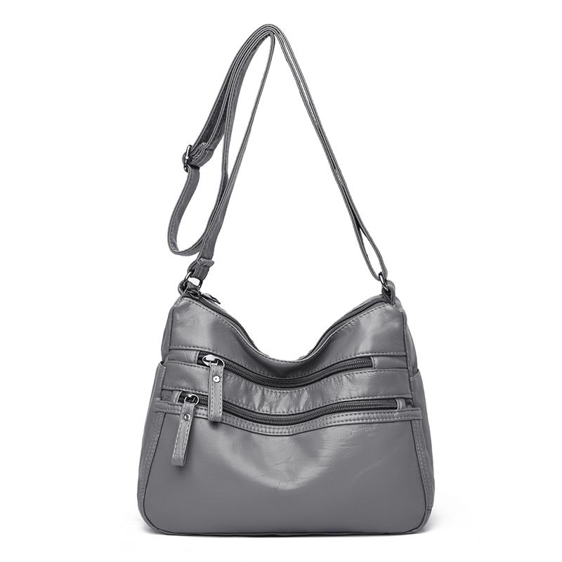 Women's Faux Leather Tote Bag With Zippered Pockets The Store Bags Gray 