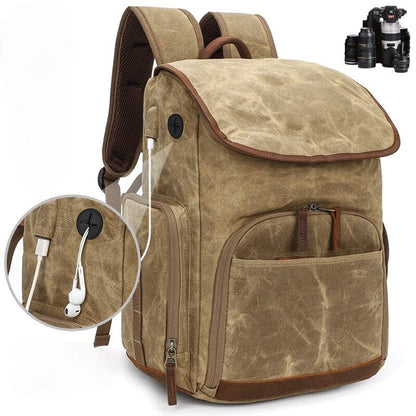 Brown Canvas Camera Backpack The Store Bags 
