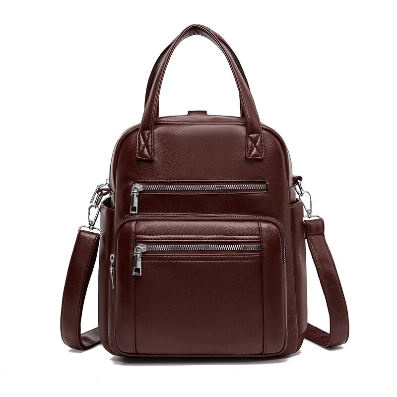 Convertible Handbag Backpack Leather The Store Bags Brown 