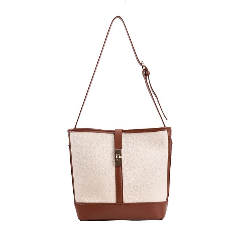Two Tone Leather Tote Bag The Store Bags White 