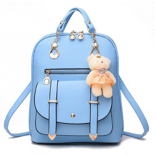 Women's Leather Purse Backpack The Store Bags sky blue 