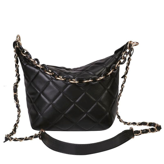 Quilted Purse With Chain The Store Bags black 