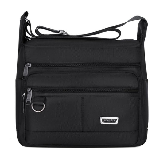 3 zipper pocket black messenger bag The Store Bags Black 