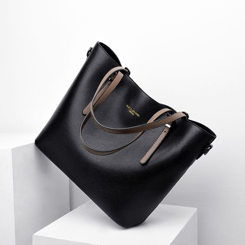 Black Leather Zip Tote Bag The Store Bags 