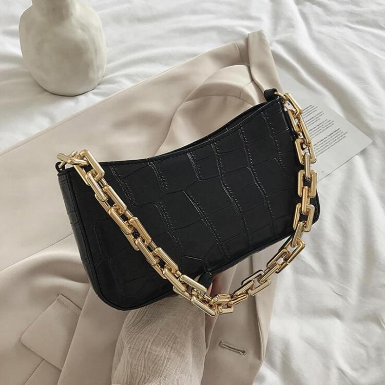 Baguette Bag With Chain Strap ERIN The Store Bags Black 