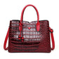 Croc Effect Leather Bucket Bag The Store Bags red 