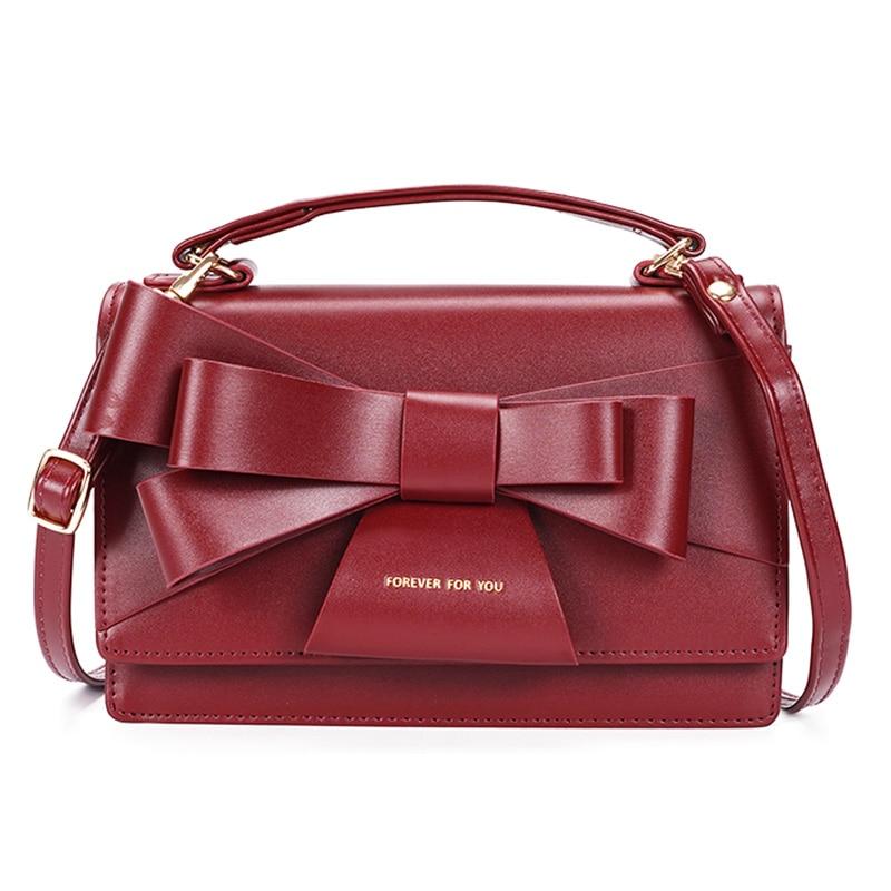 Red Purse With Bow ERIN The Store Bags Wine Red 