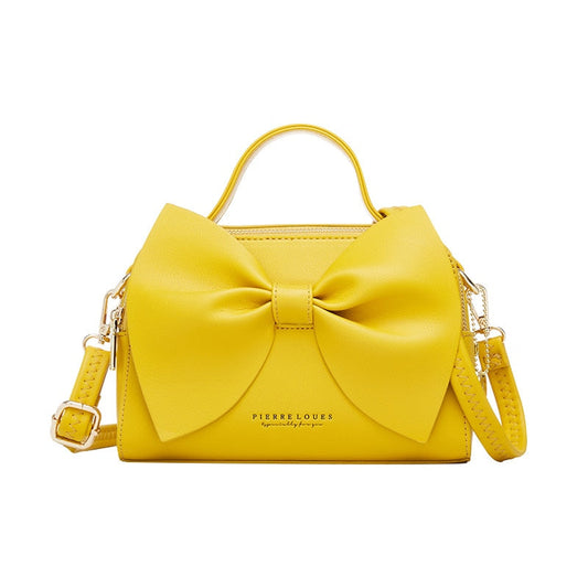 Leather Bag With Bow On Front The Store Bags Yellow 