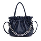 Leather Tote With Silver Chain strap The Store Bags Blue 