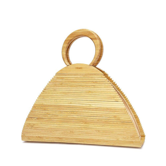 Women's Wooden Triangular Bamboo Bag The Store Bags Natural color 