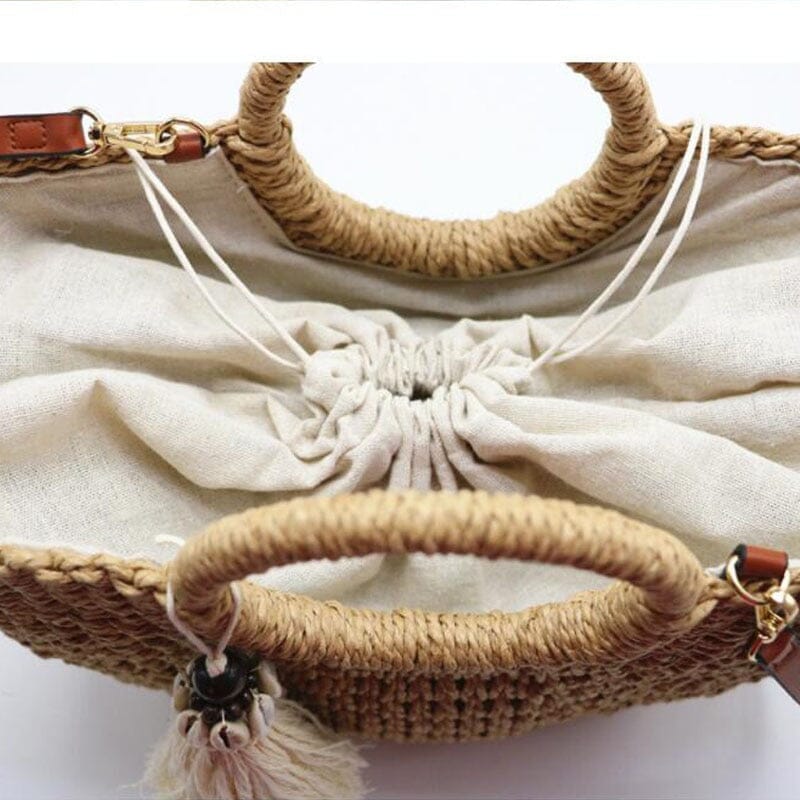 Circle Handle Straw Bag The Store Bags 