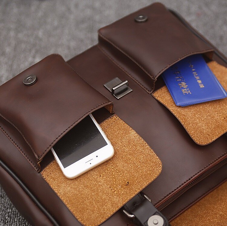Front Pocket Leather Briefcase The Store Bags 