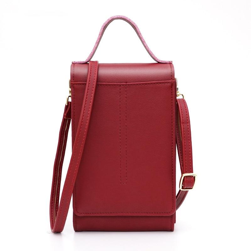 Leather Crossbody Phone Bag ERIN The Store Bags Wine Red 
