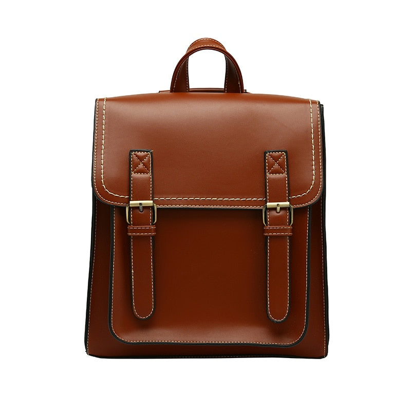 Black Leather Buckle Backpack The Store Bags Brown 