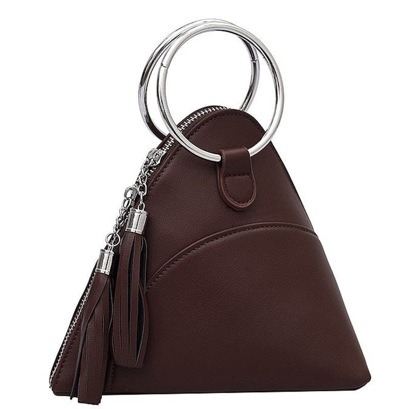 Leather Purse Triangle With Hand Hold The Store Bags Coffee 