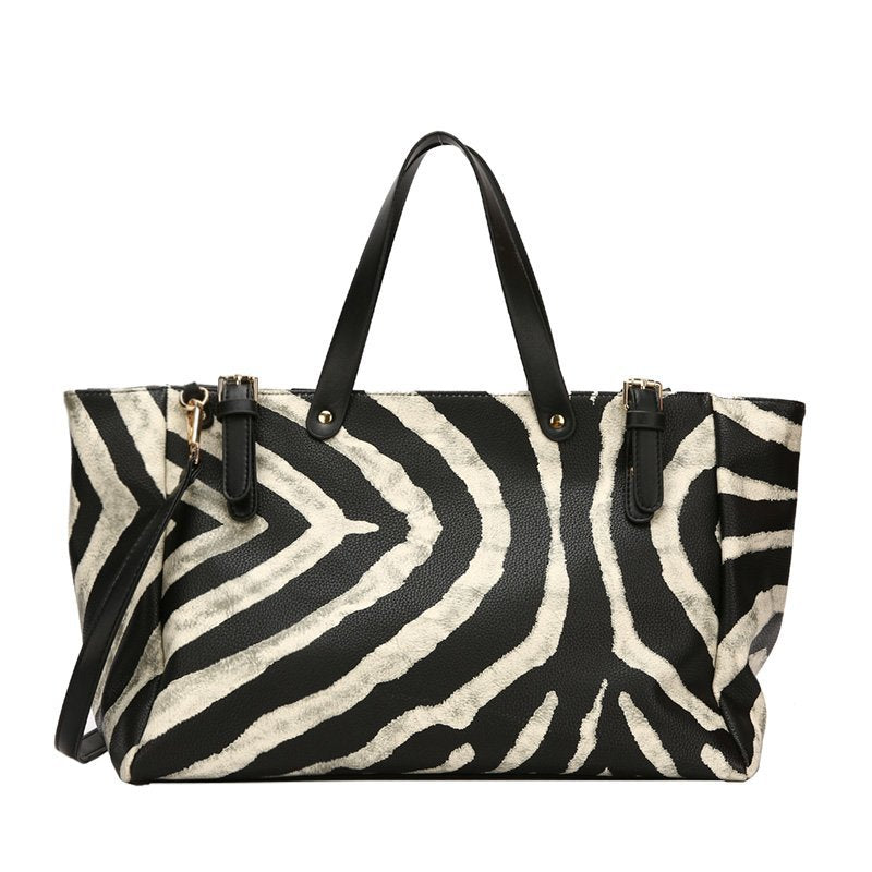 Animal Print Leather Tote Bag The Store Bags Black 