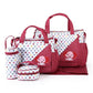 Five-piece waterproof baby bag set The Store Bags Red 