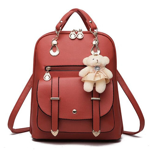 Purple Leather Fashion Backpacks For Women Chic Ladies Girls School  Backpacks Korean Style Bags price in UAE,  UAE
