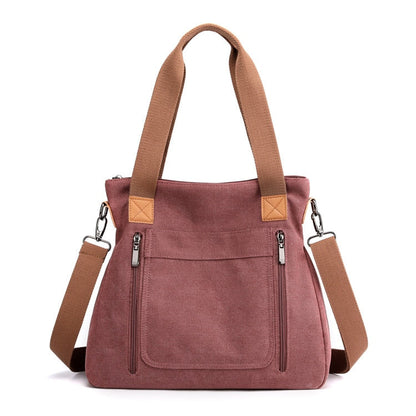 Canvas Tote Bag With Outside Pockets The Store Bags Burgundy 