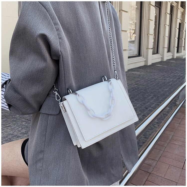 White Purse With Chain Strap The Store Bags 