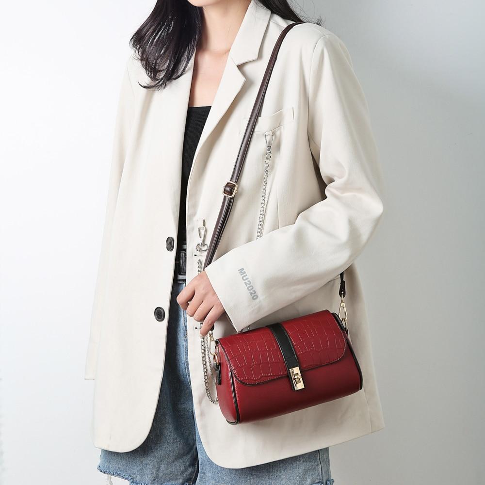 Leather crossbody bag with turn-lock closure The Store Bags 