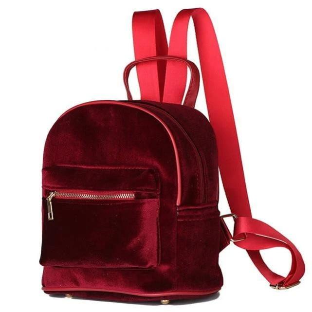 Mini Pouch Style Backpack For Girls (Red)