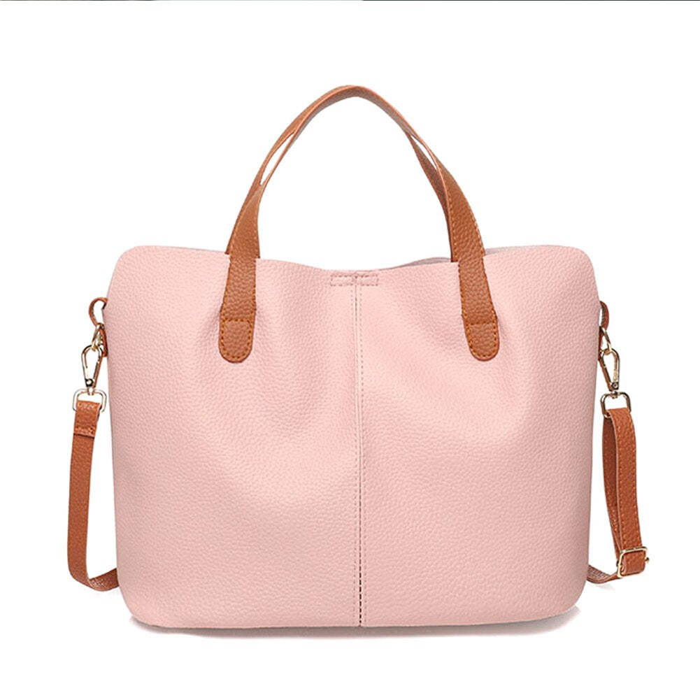 Zip Top Leather Tote Bag The Store Bags Pink 
