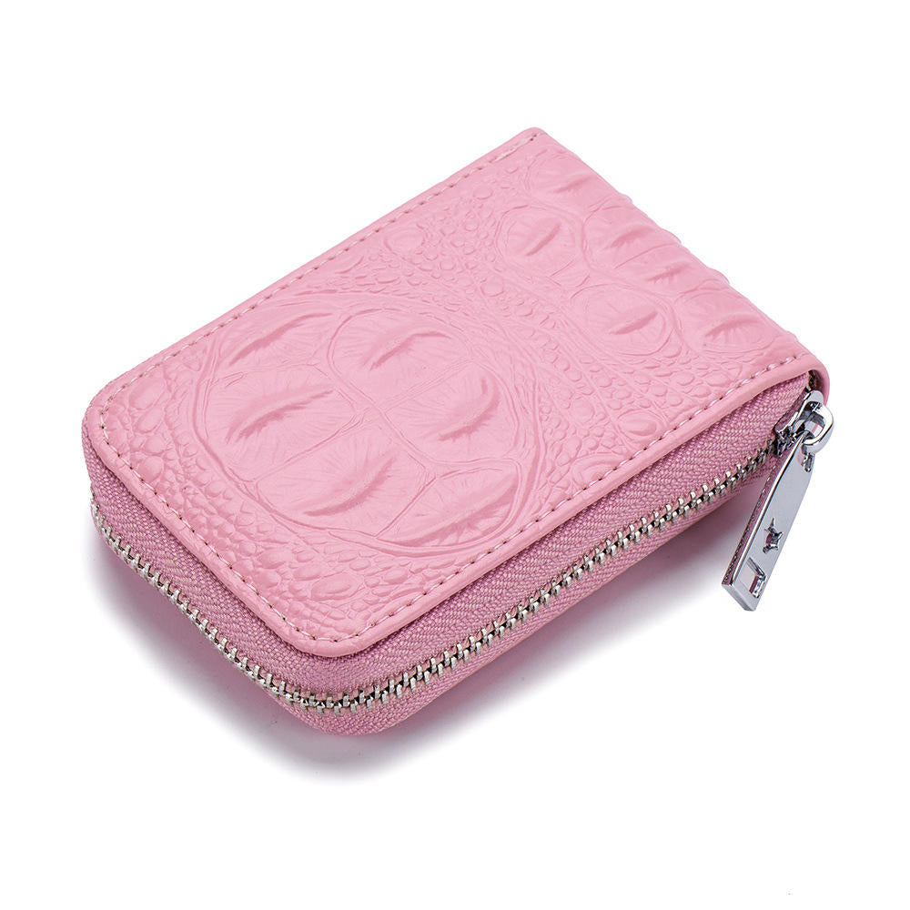 Leather Croc Embossed Wallet The Store Bags Pink 