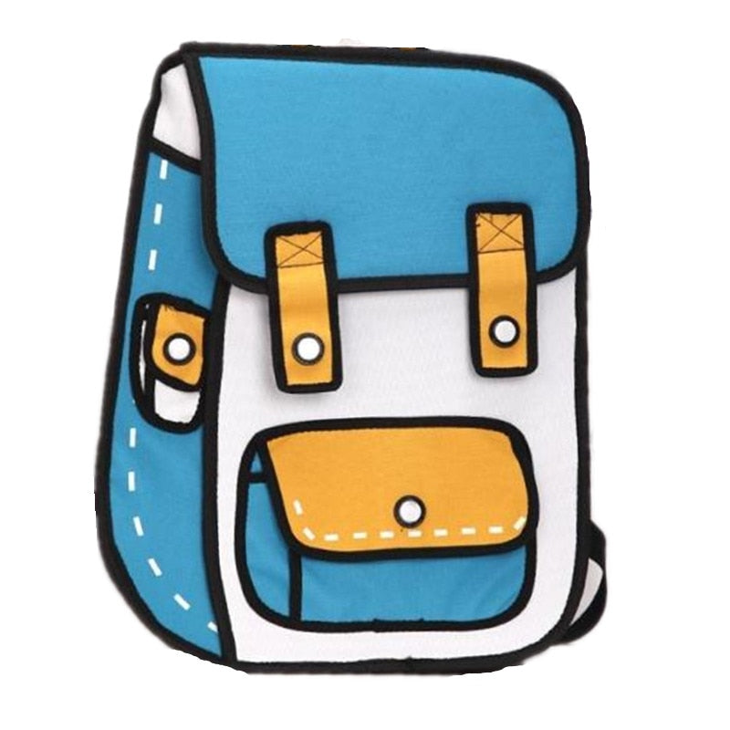 2d Cartoon Backpack The Store Bags Small Blue Yellow 