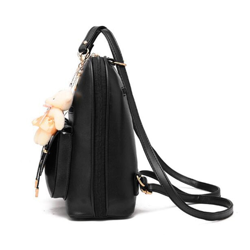 Mini Leather Backpack Purse 3 Pieces Set Girls/Women White – VividVogue