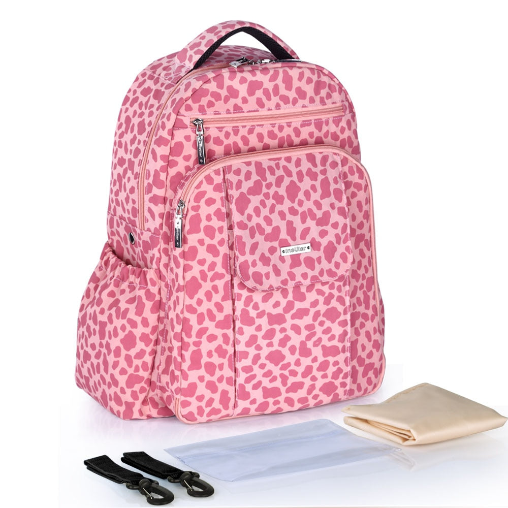 Large Diaper Bag With Insulated Bottle pockets The Store Bags Pink 