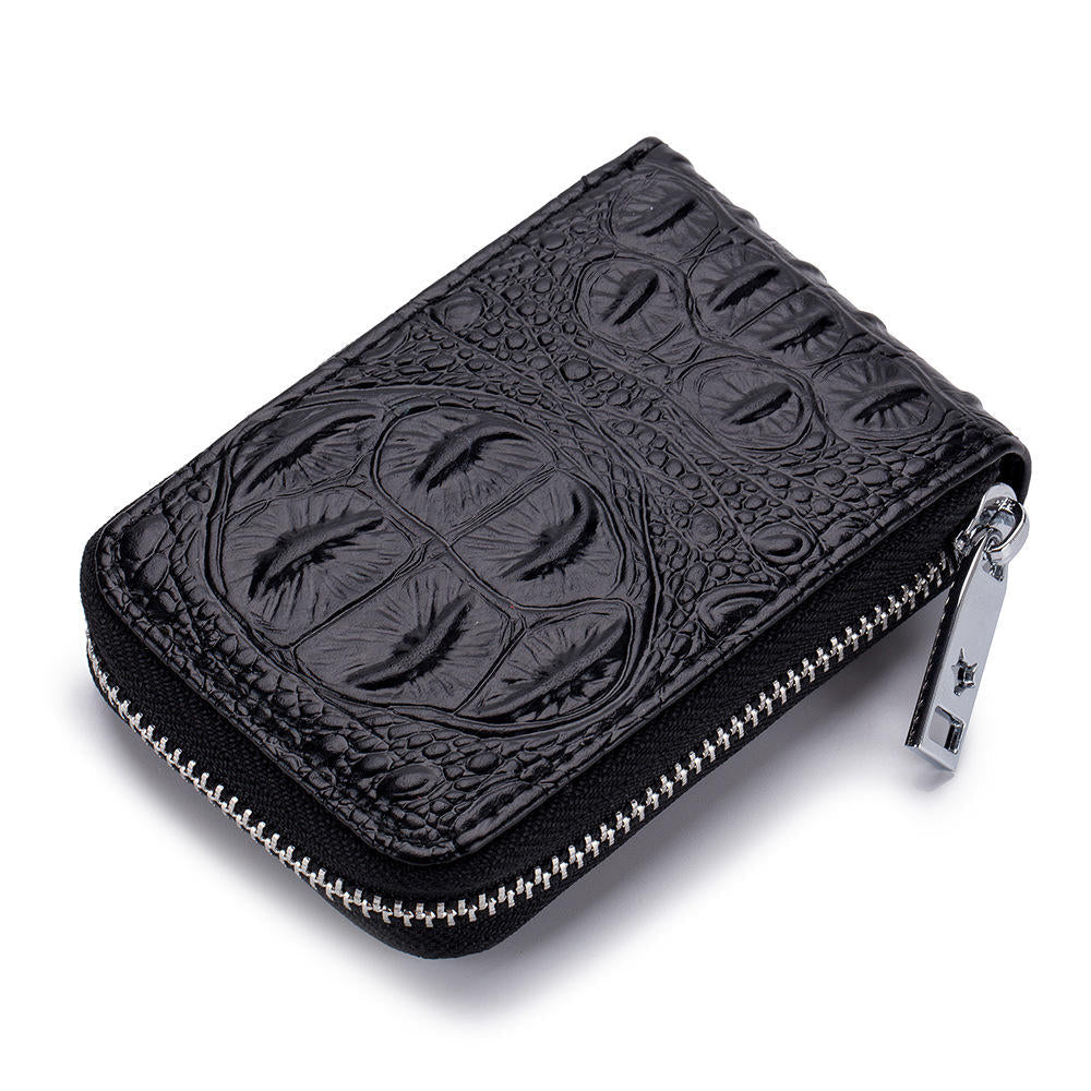 Leather Croc Embossed Wallet The Store Bags Black 